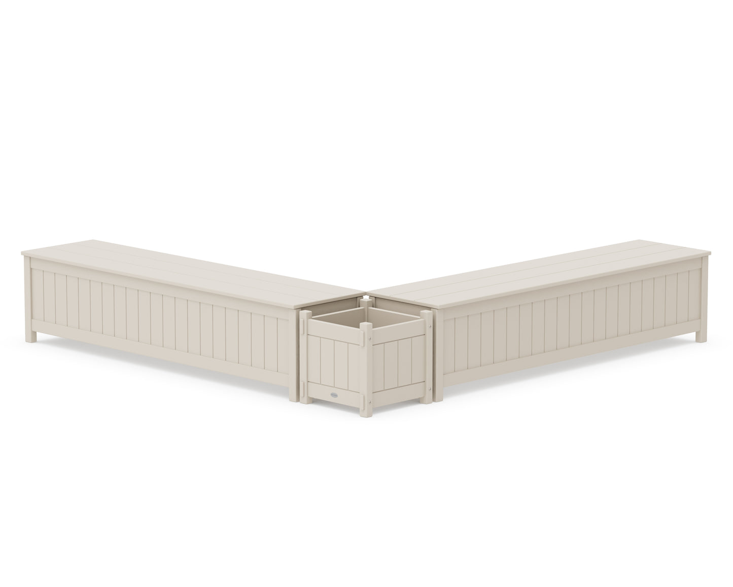 72" Vineyard L- Shaped Planter Storage Bench Set