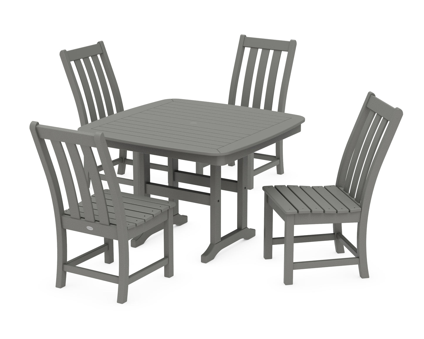 Vineyard Side Chair 5-Piece Dining Set with Trestle Legs
