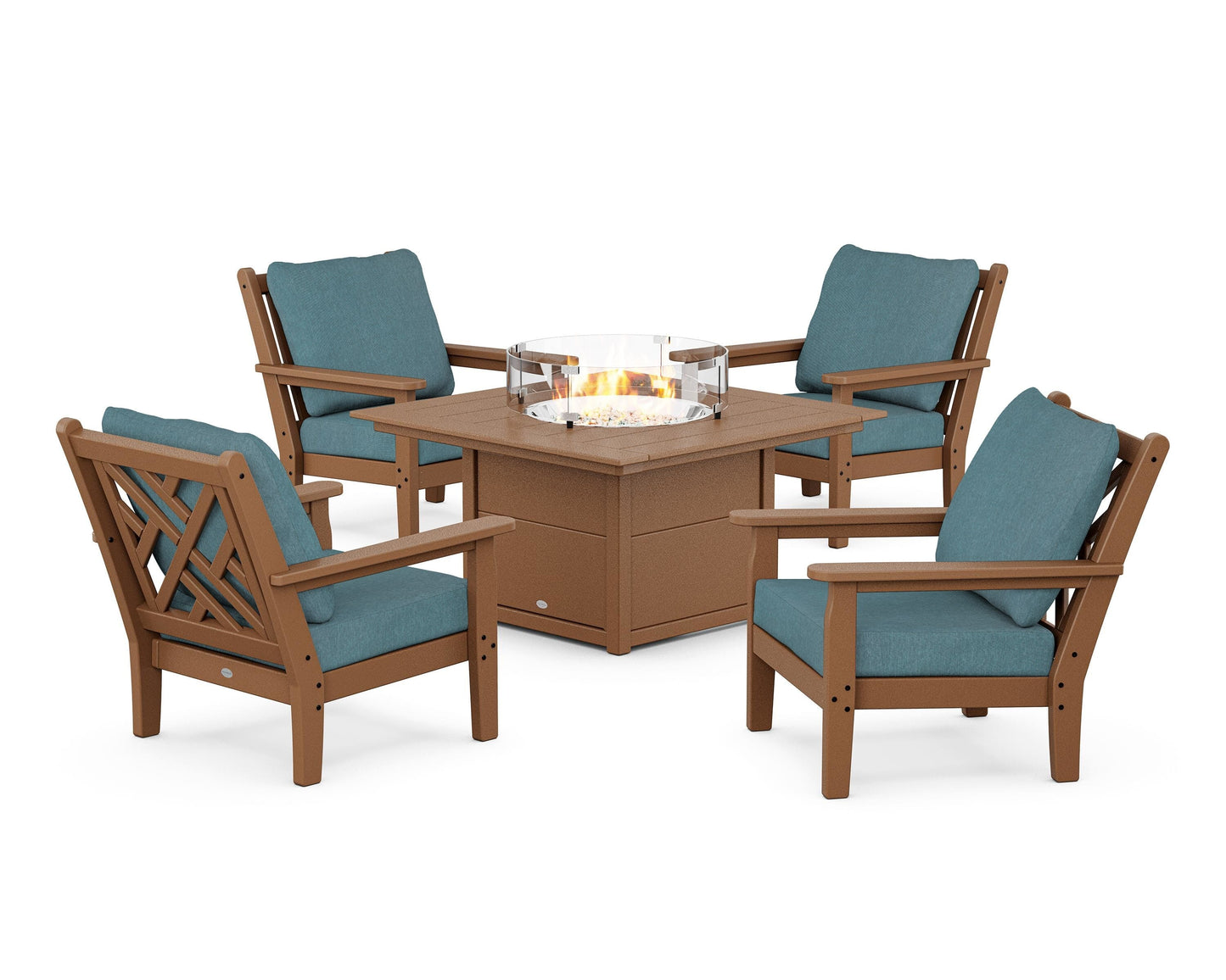 Chippendale 5-Piece Deep Seating Set with Fire Pit Table