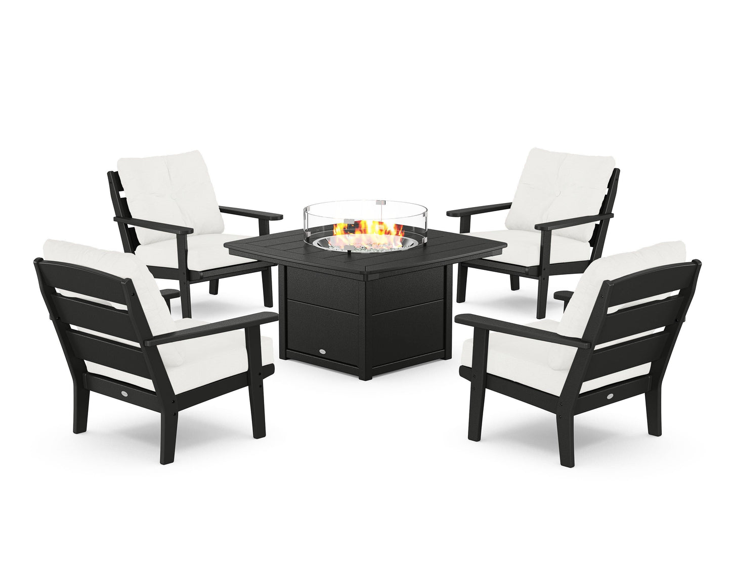 Lakeside 5-Piece Deep Seating Set with Nautical Fire Pit Table