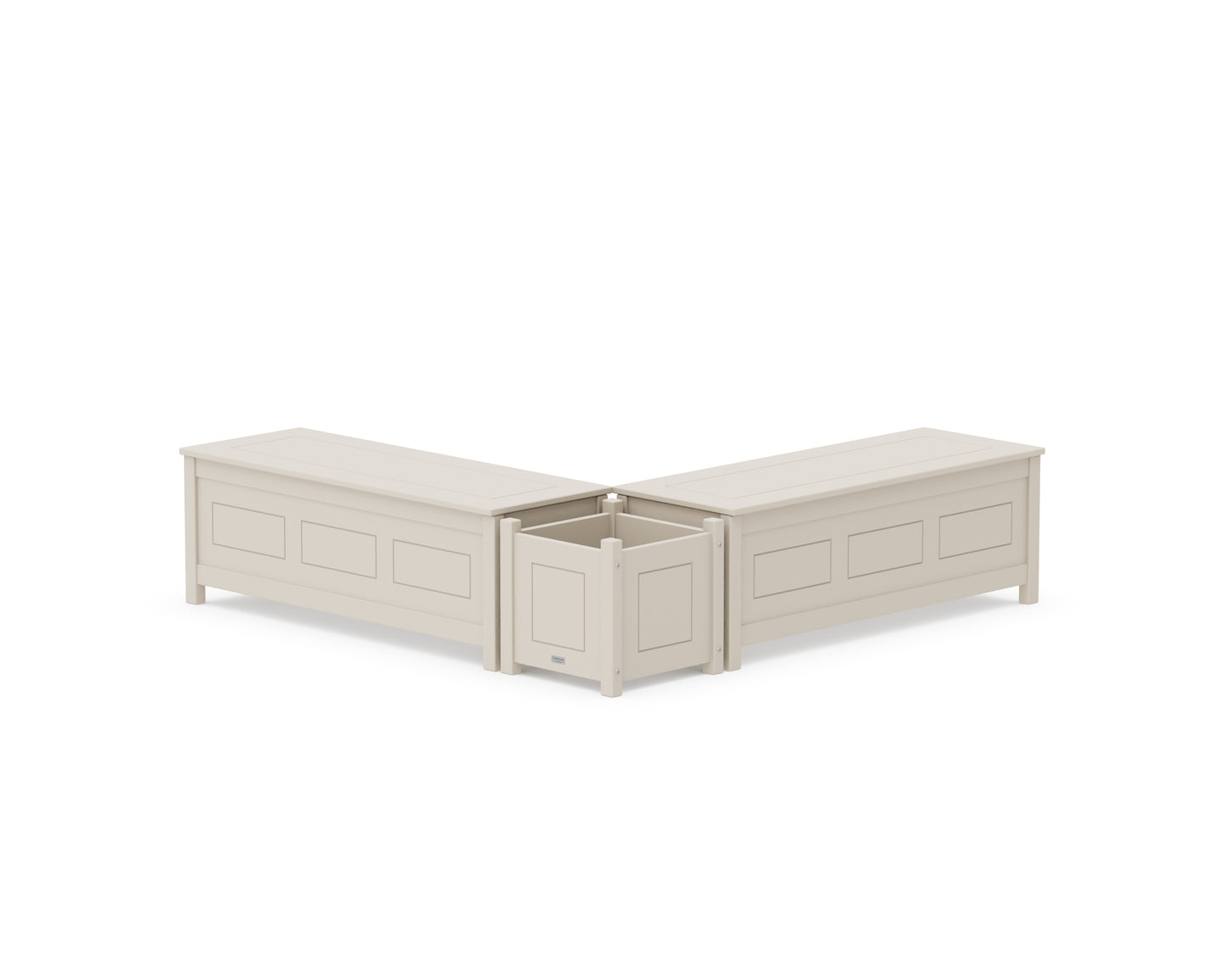 48" Country Living L- Shaped Planter Storage Bench Set