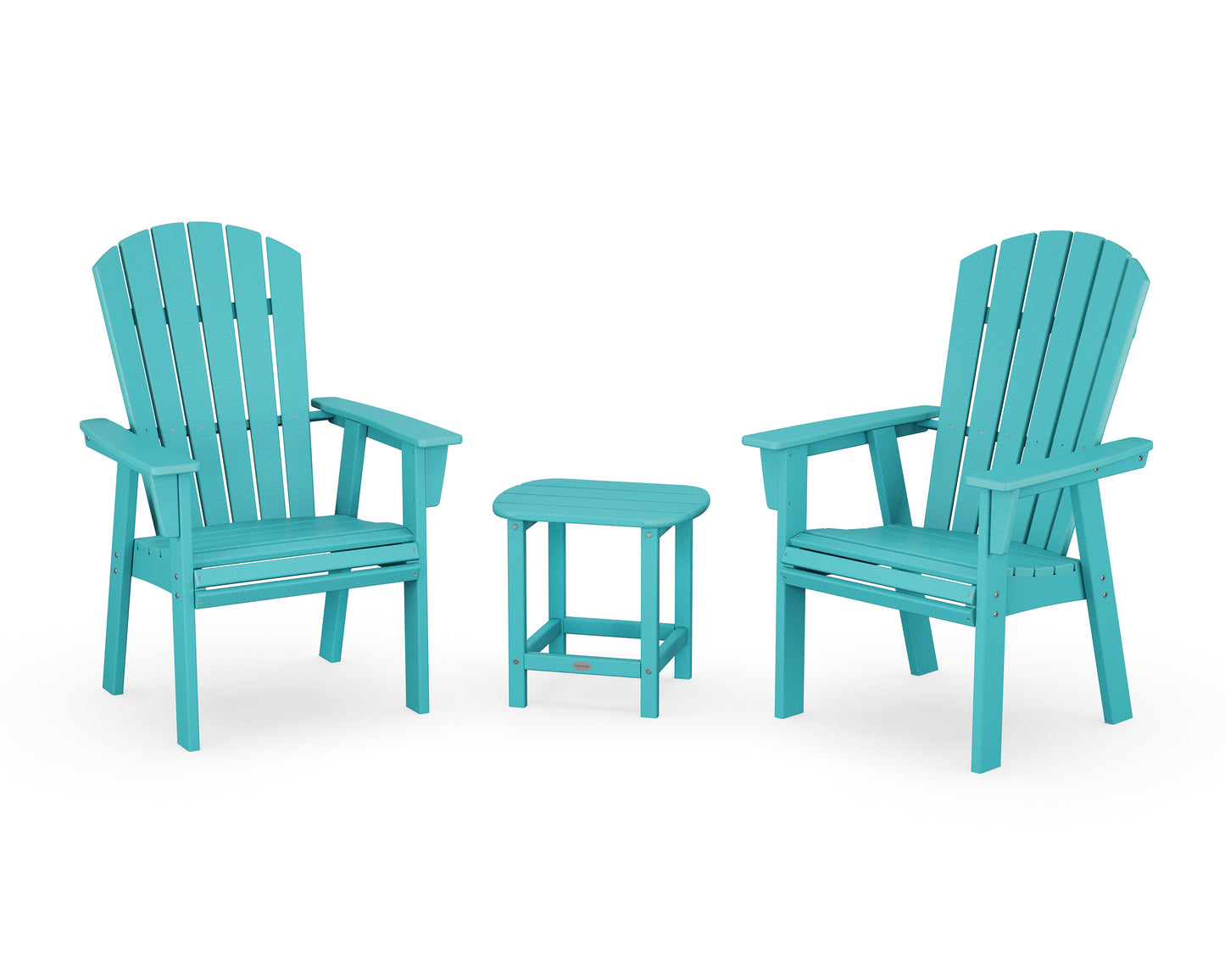 Nautical 3-Piece Curveback Upright Adirondack Chair Set