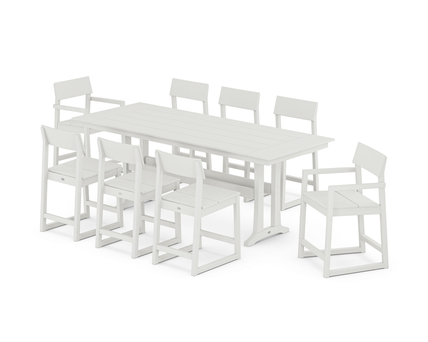 EDGE 9-Piece Farmhouse Counter Set with Trestle Legs