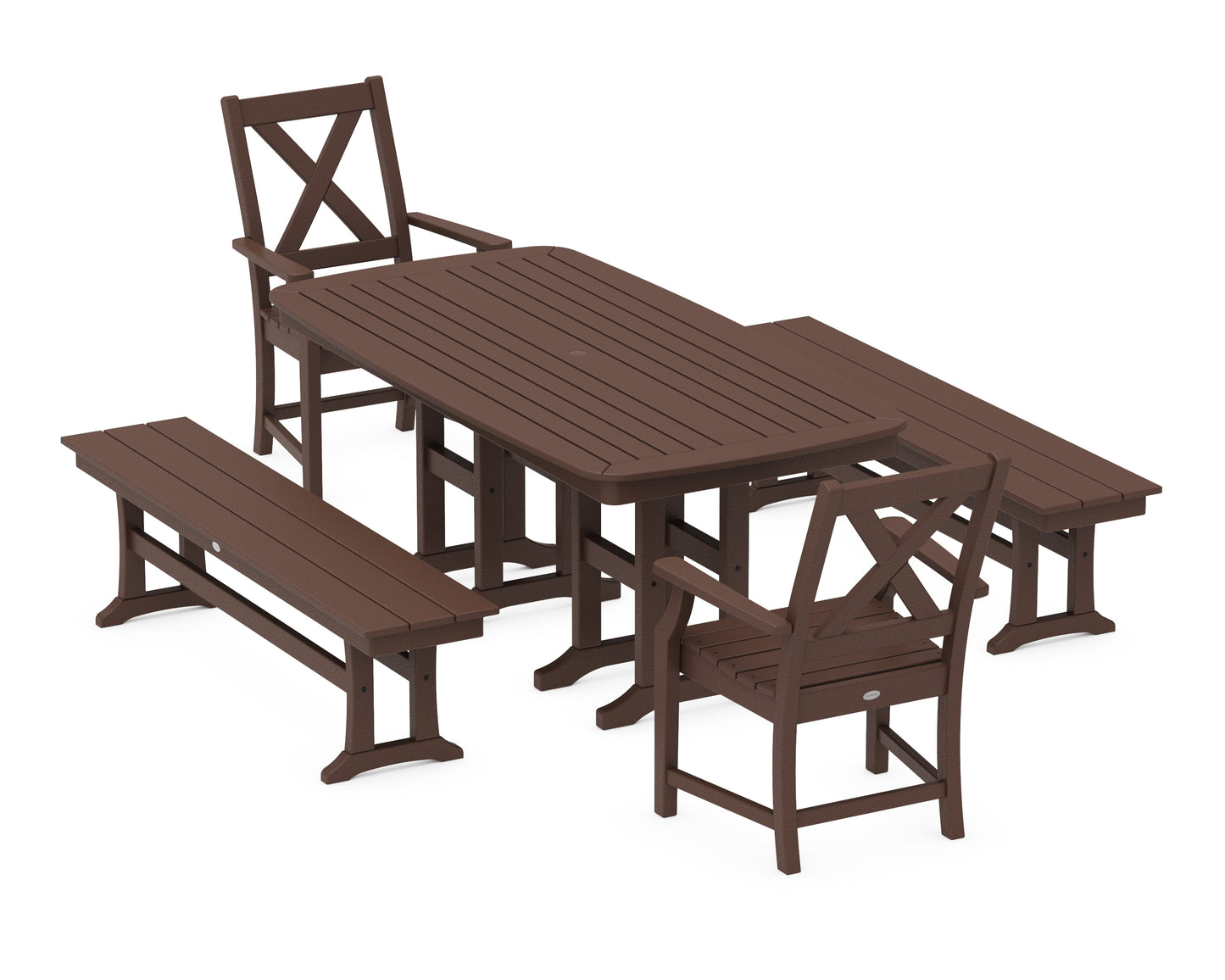 Braxton 5-Piece Dining Set with Benches