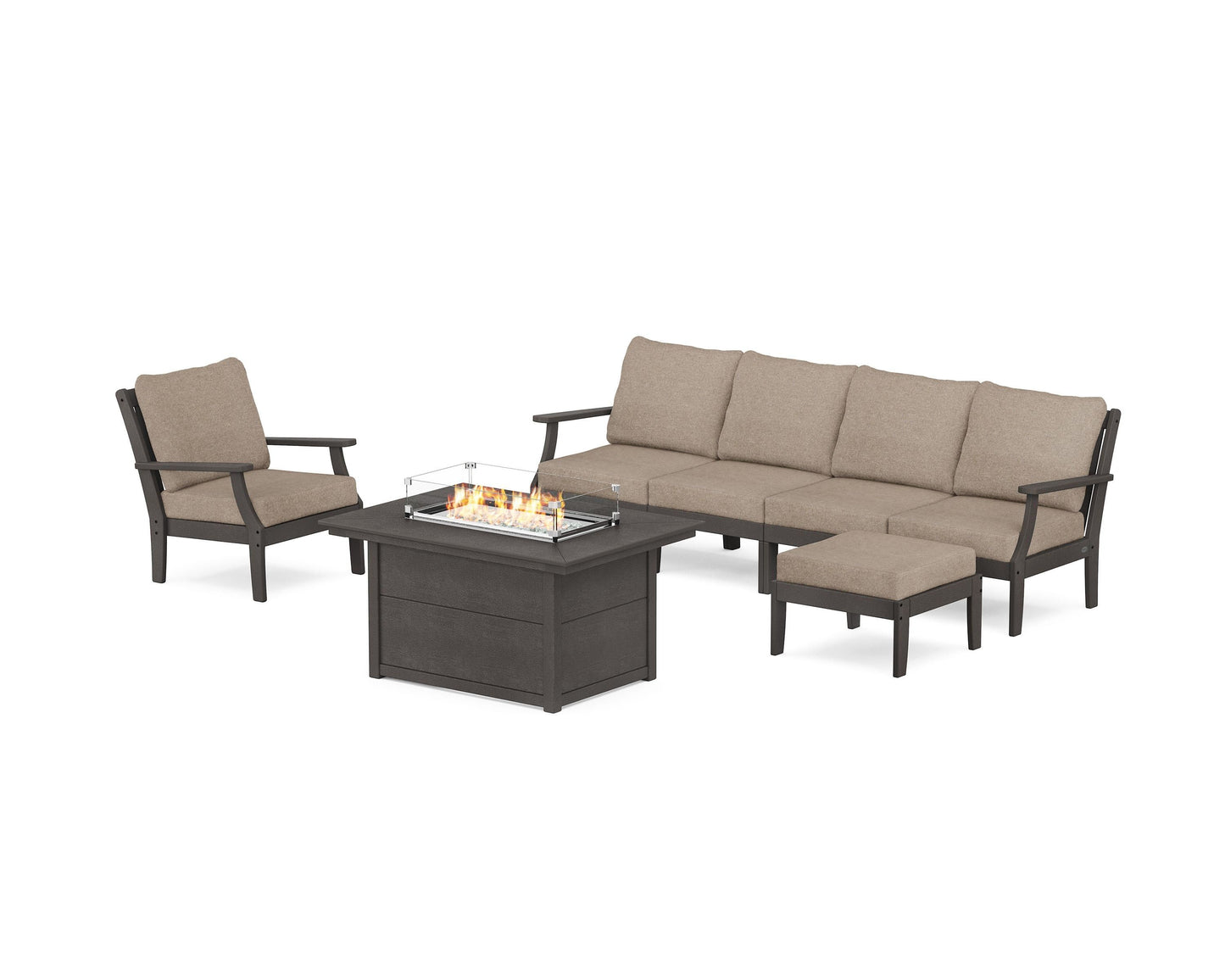 Braxton Sectional Lounge and Fire Pit Set