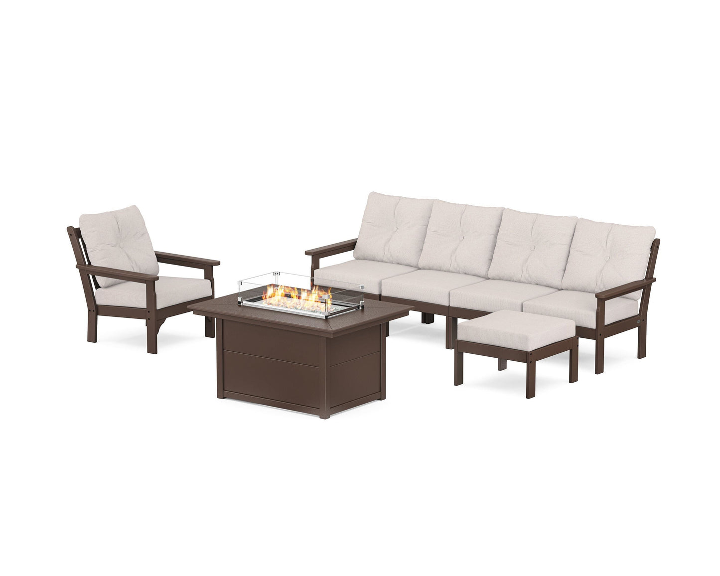 Vineyard Sectional Lounge and Fire Pit Set