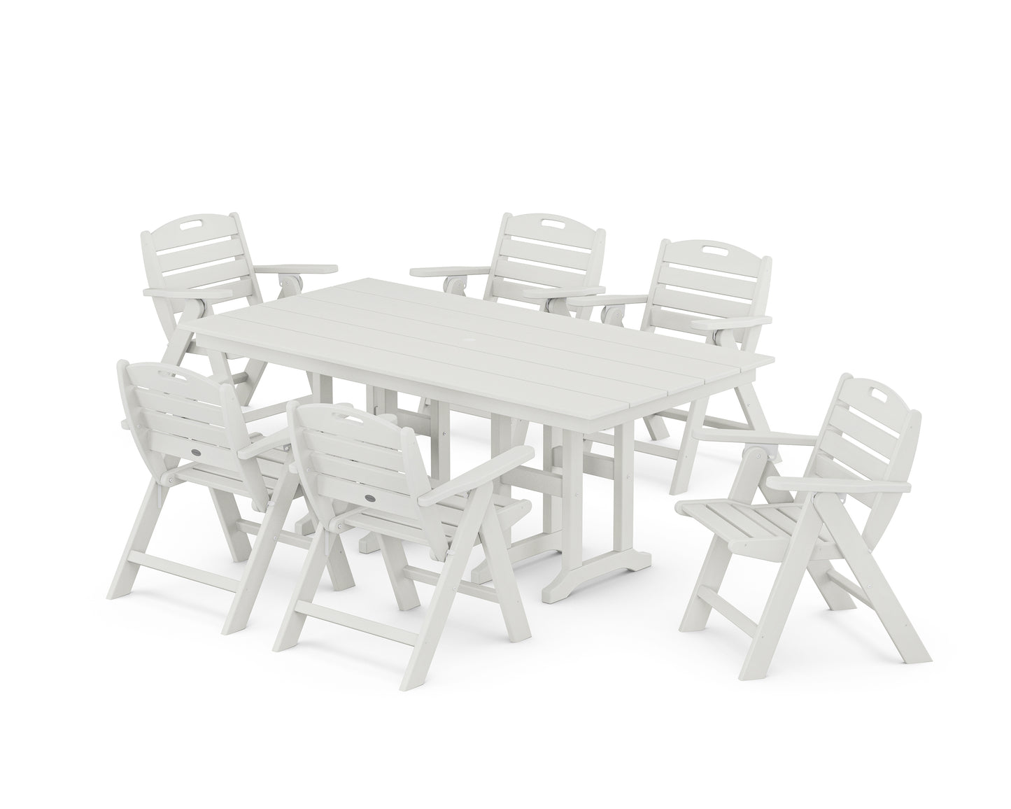 Nautical Lowback 7-Piece Farmhouse Dining Set