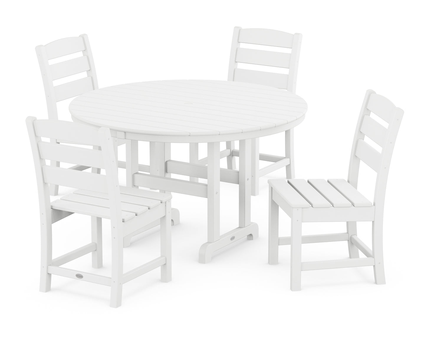 Lakeside 5-Piece Round Farmhouse Side Chair Dining Set