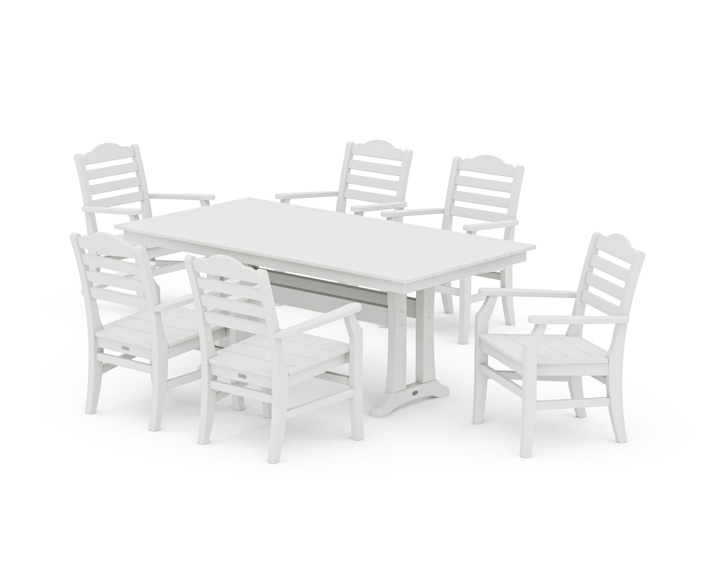 Savannah Arm Chair 7-Piece Farmhouse Dining Set with Trestle Legs