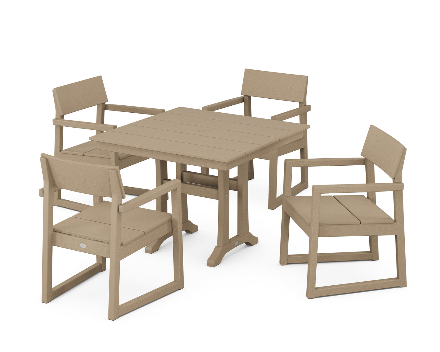 EDGE 5-Piece Farmhouse Dining Set With Trestle Legs