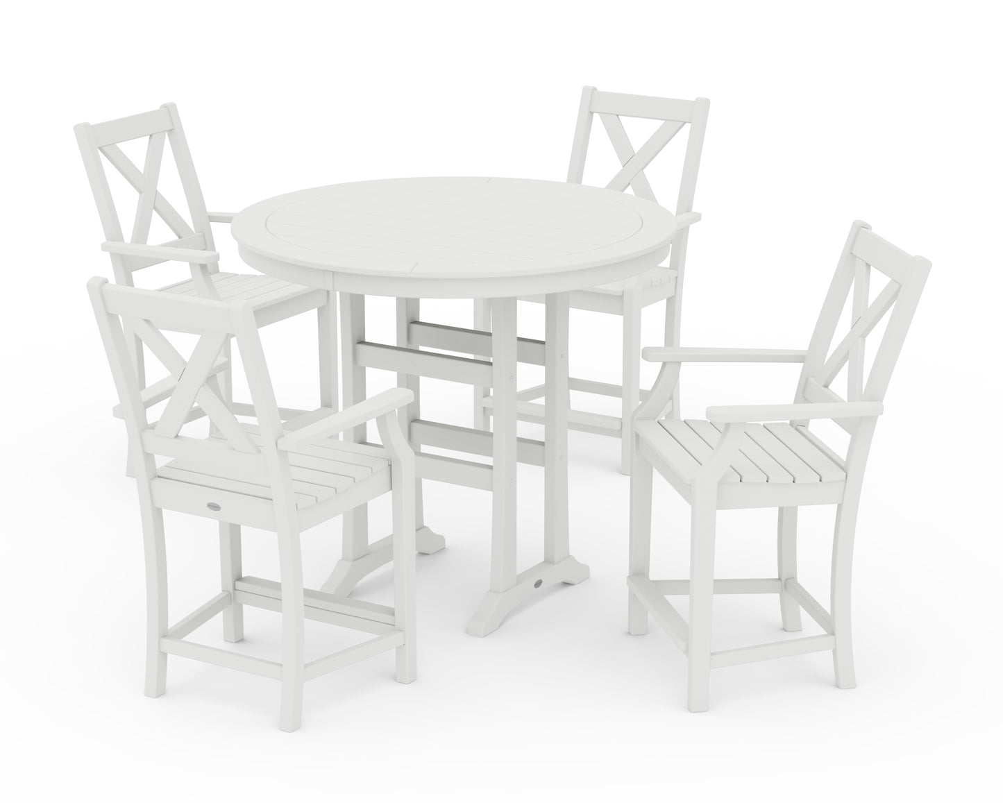 Braxton 5-Piece Nautical Trestle Arm Chair Counter Set