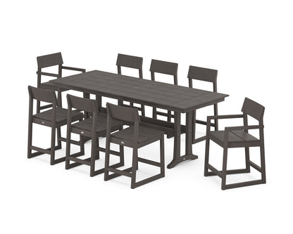EDGE 9-Piece Farmhouse Counter Set with Trestle Legs