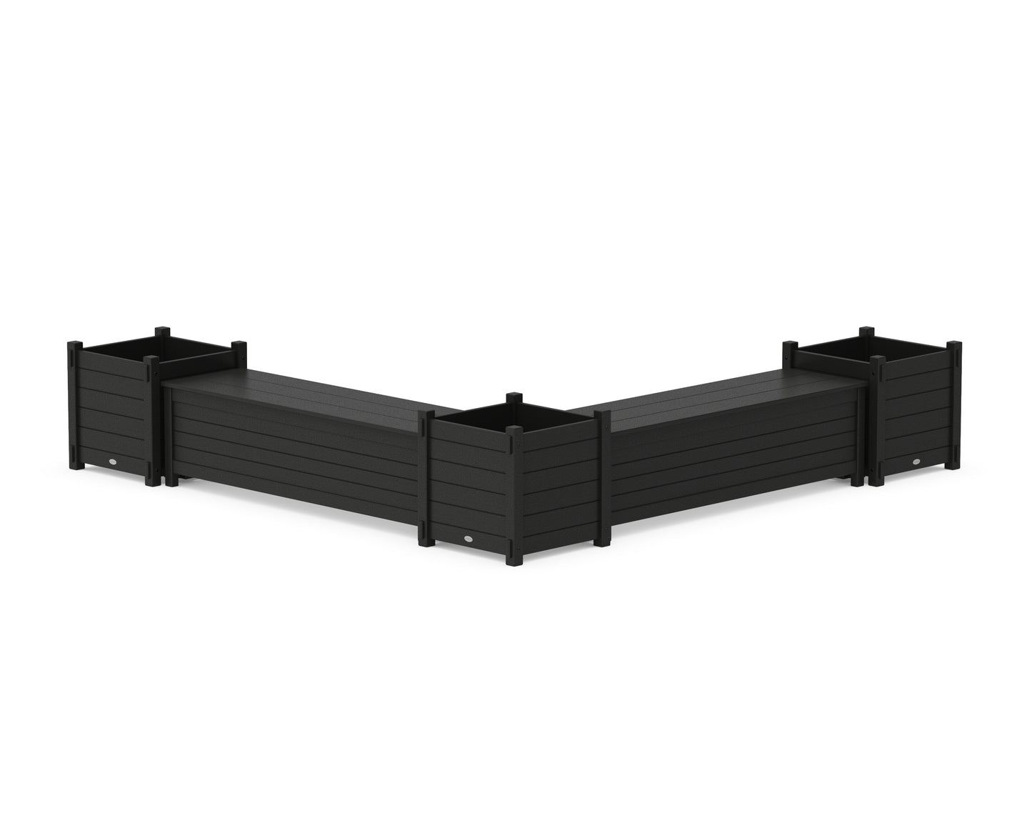 60" Nautical L- Shaped Planter Storage Bench Corner Set- Large