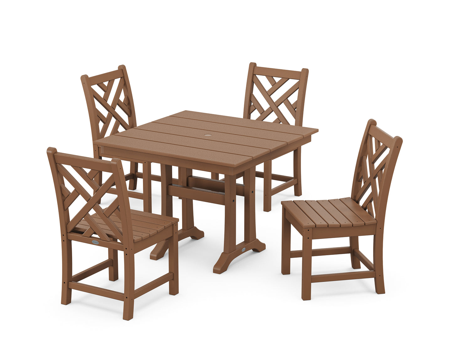 Chippendale 5-Piece Farmhouse Trestle Side Chair Dining Set