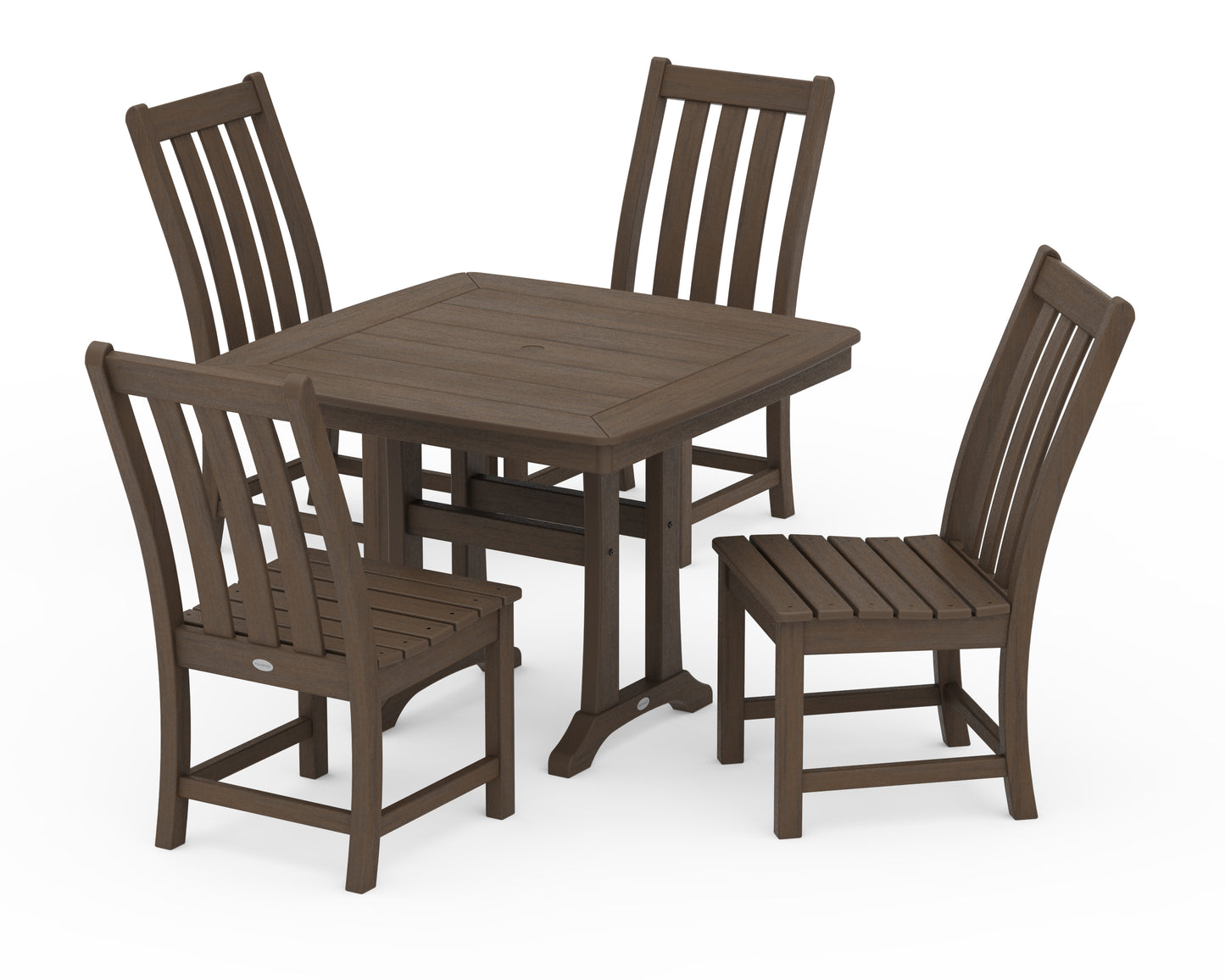 Vineyard Side Chair 5-Piece Dining Set with Trestle Legs