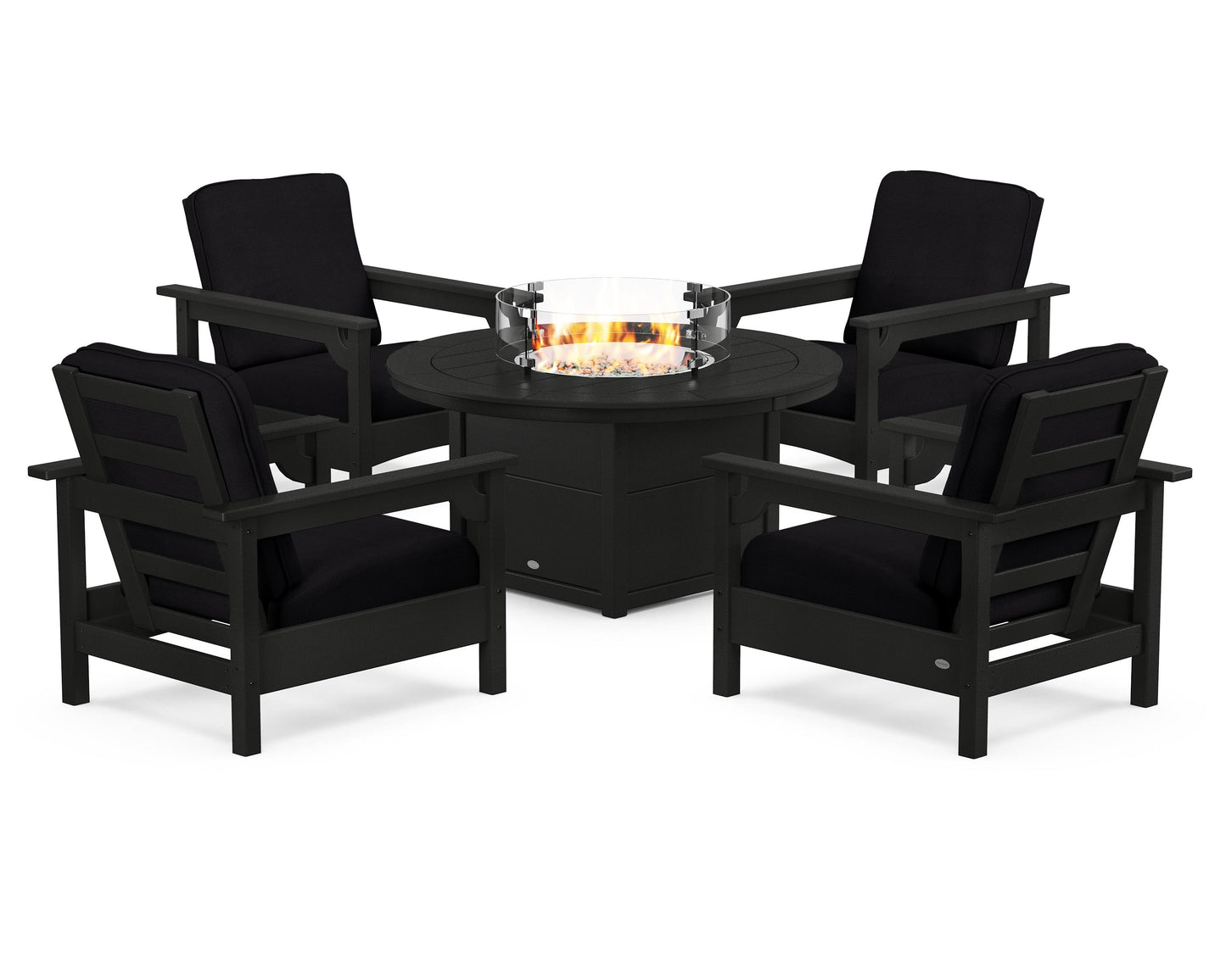 Club 5-Piece Conversation Set with Fire Pit Table