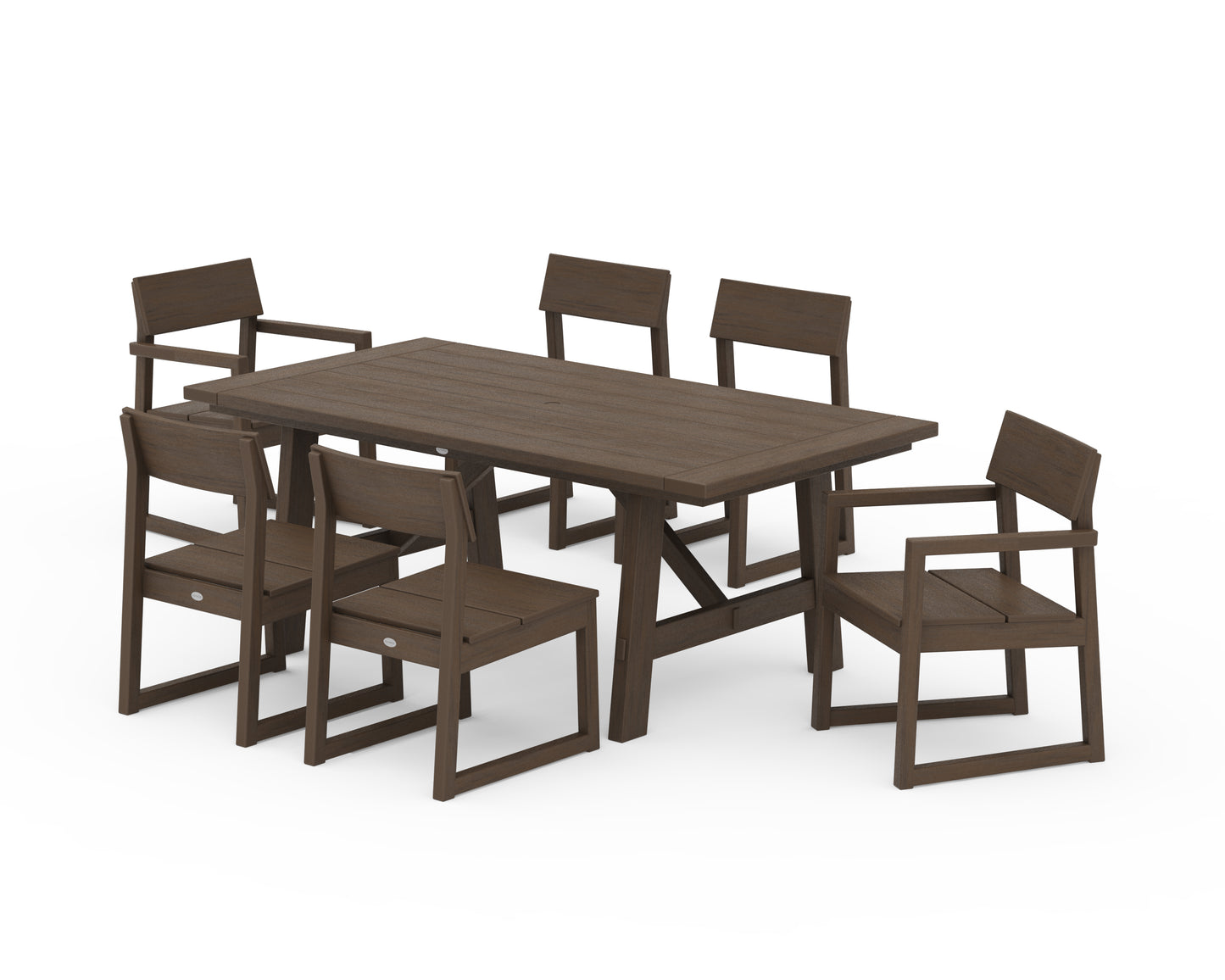 EDGE 7-Piece Rustic Farmhouse Dining Set
