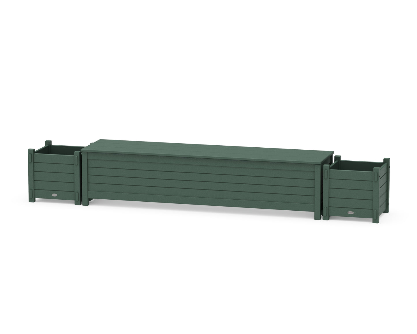 72" Nautical Straight Planter Storage Bench Set