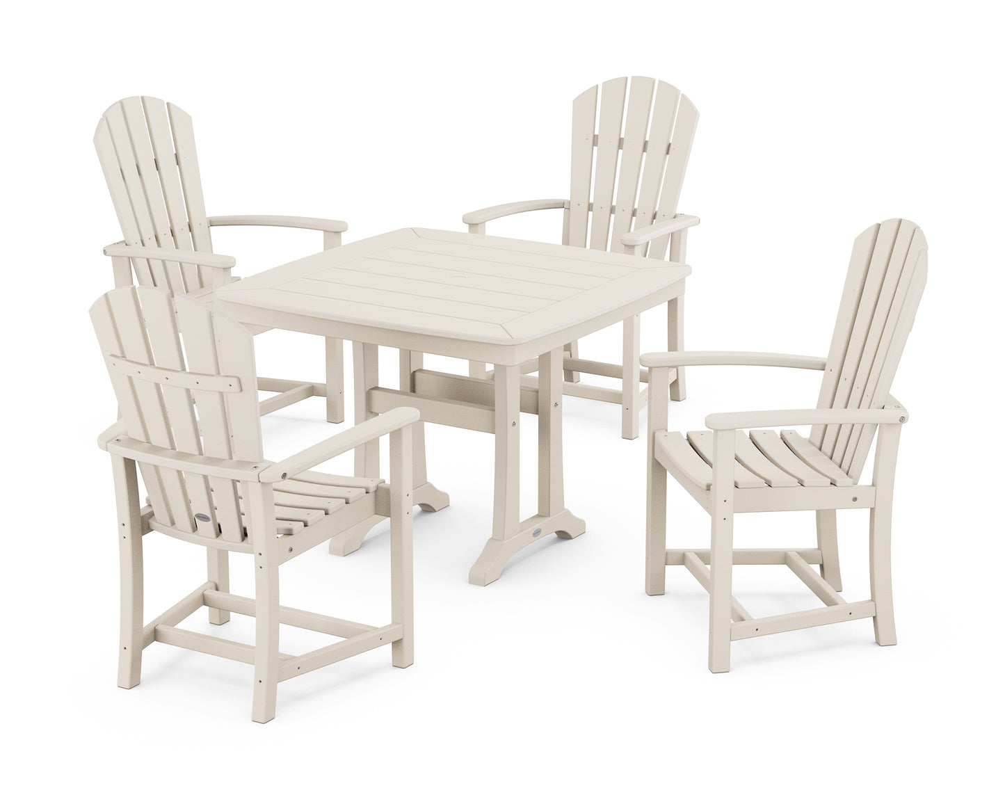 Palm Coast 5-Piece Dining Set with Trestle Legs