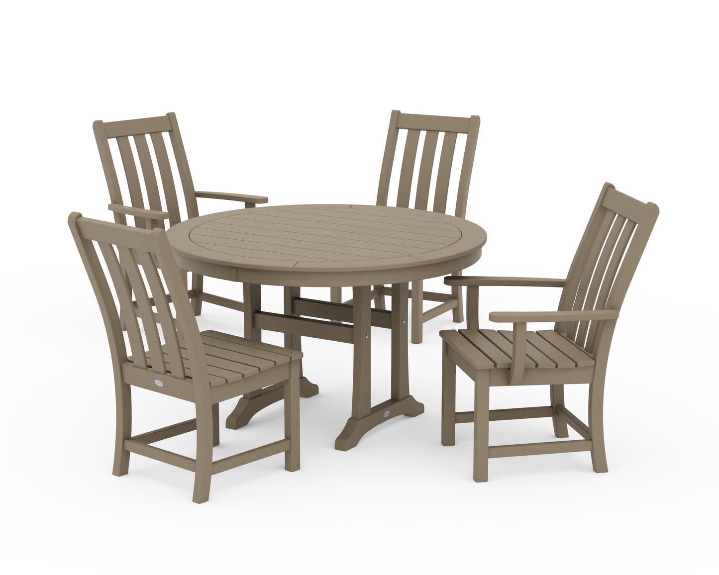 Vineyard 5-Piece Nautical Trestle Dining Set