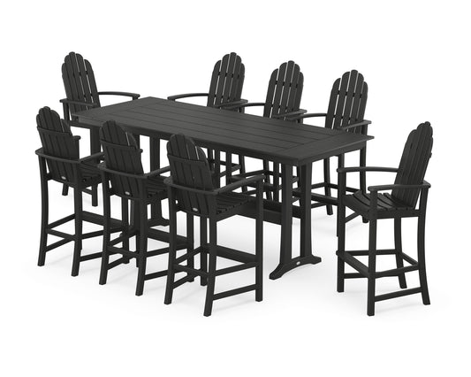 Classic Adirondack 9-Piece Farmhouse Bar Set with Trestle Legs