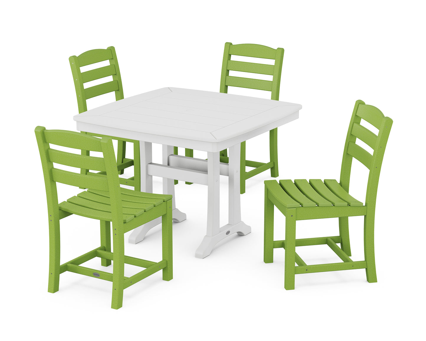 La Casa CafÃ© Side Chair 5-Piece Dining Set with Trestle Legs