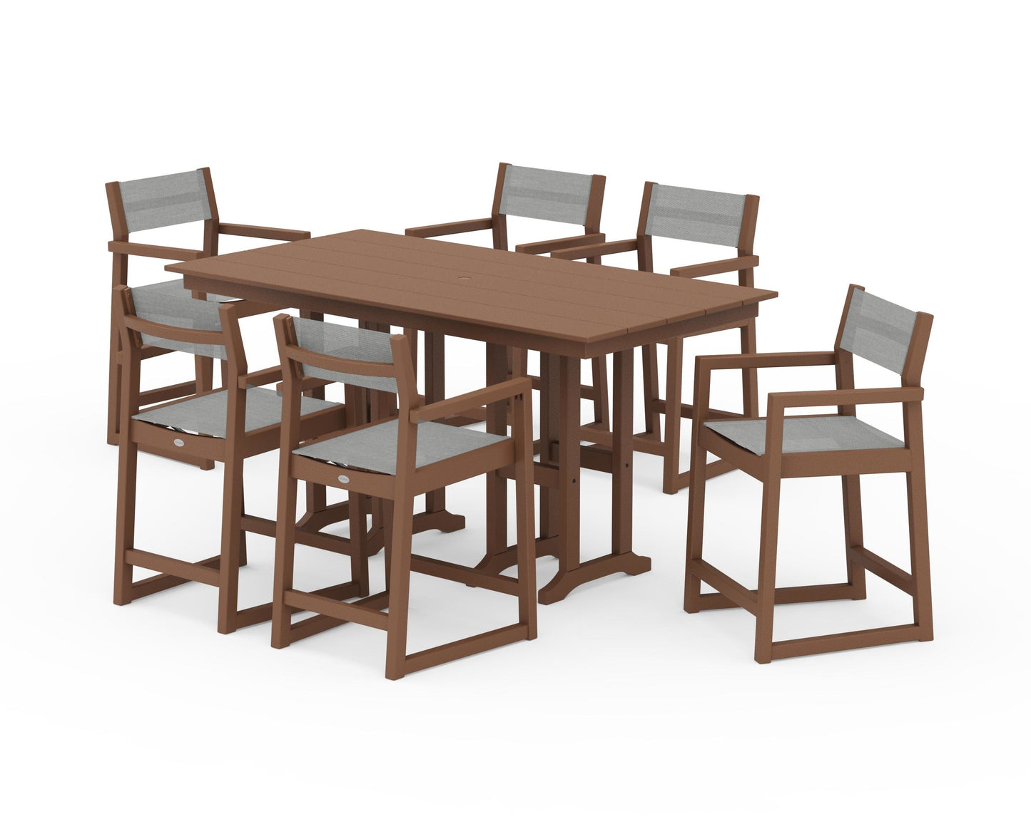 EDGE Sling Arm Chair 7-Piece Farmhouse Counter Set