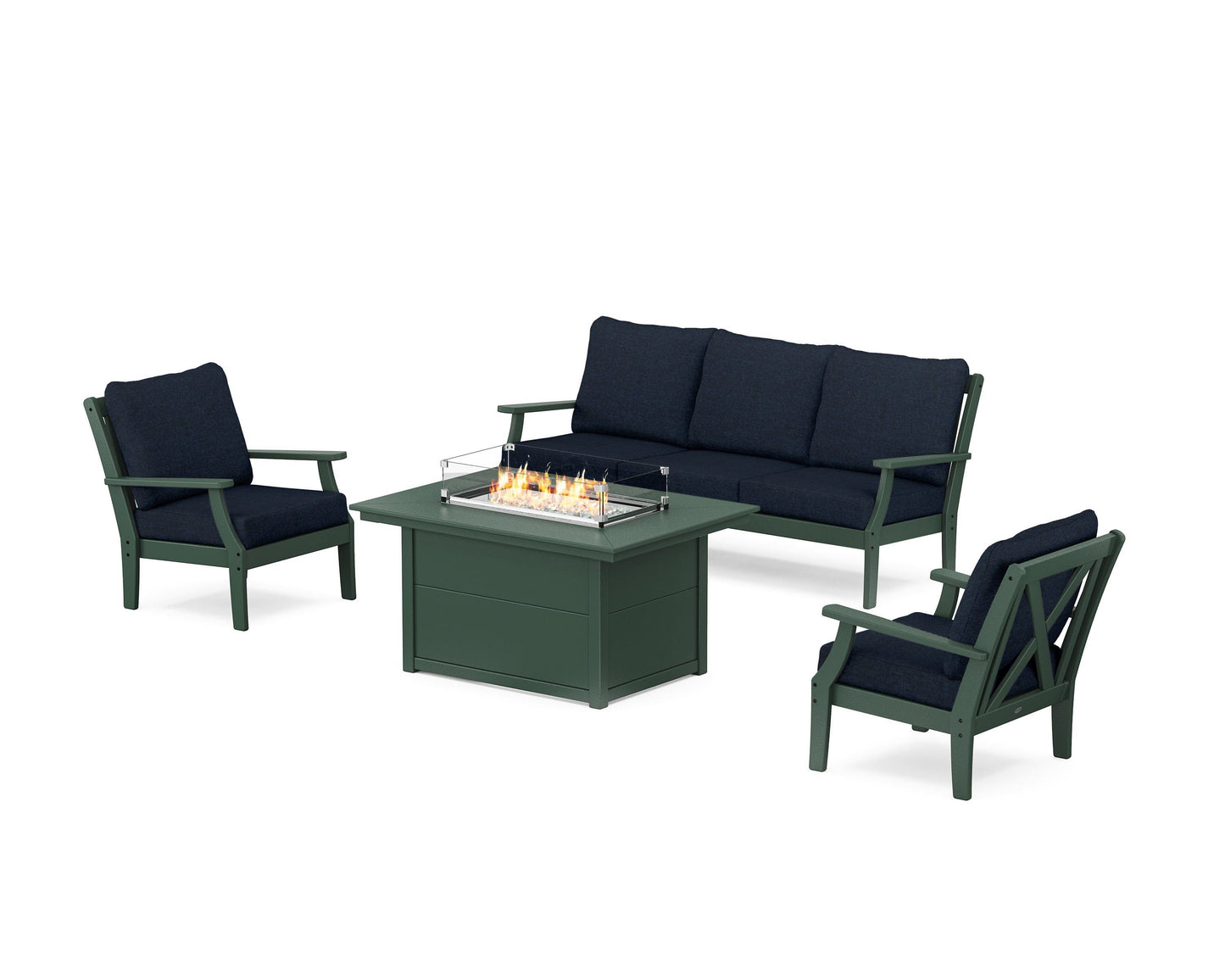 Braxton Deep Seating Fire Pit Table Set
