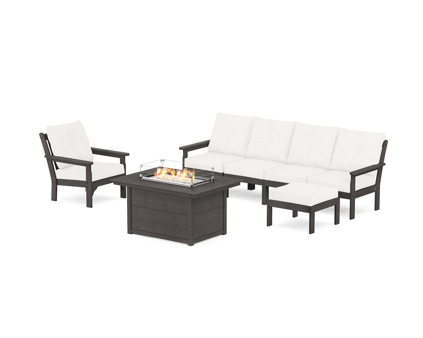 Vineyard Sectional Lounge and Fire Pit Set