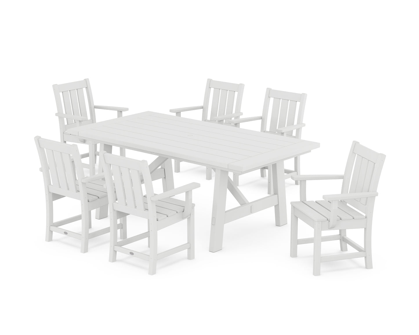 Oxford Arm Chair 7-Piece Rustic Farmhouse Dining Set