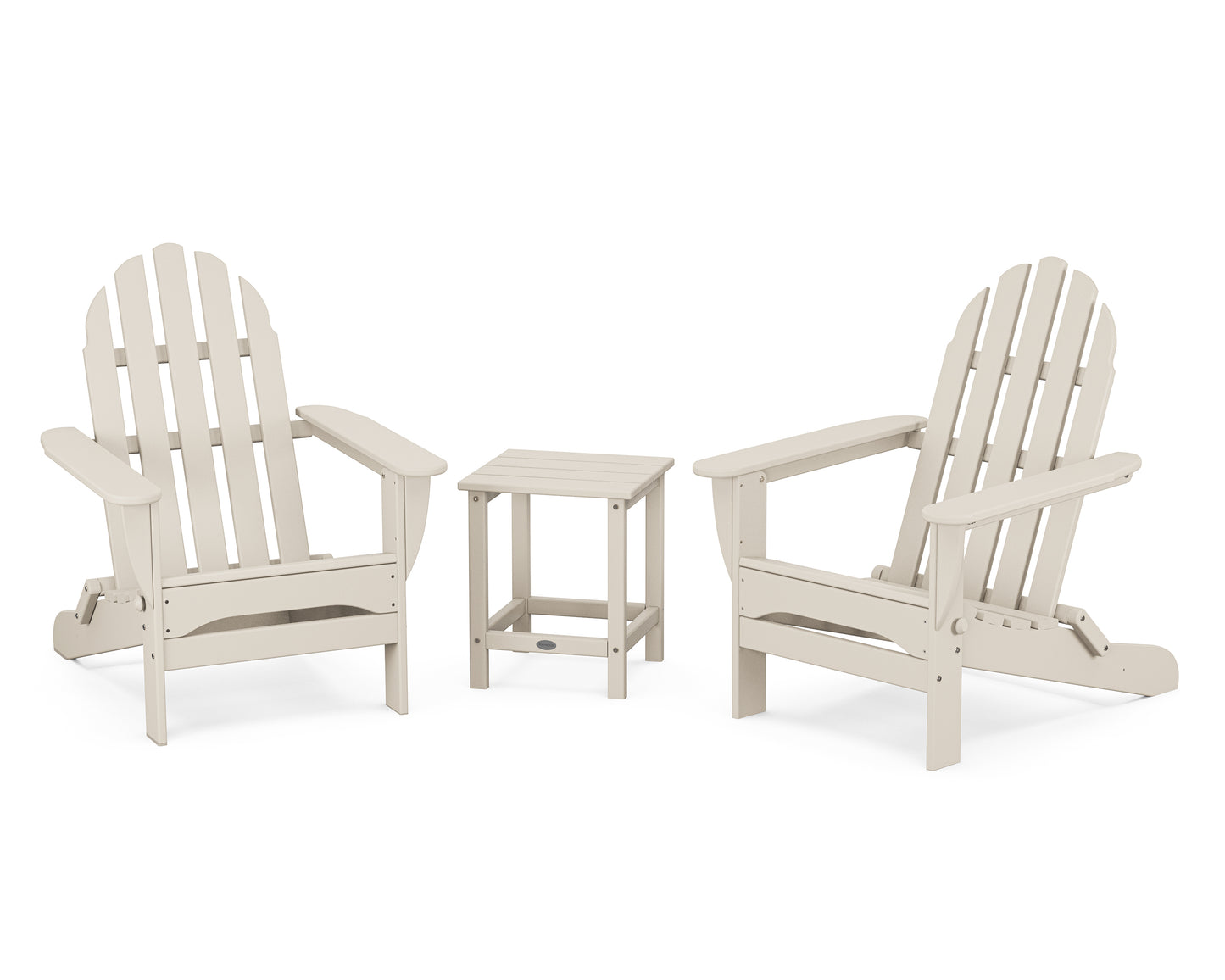 Classic Folding Adirondack 3-Piece Set with Long Island 18" Side Table