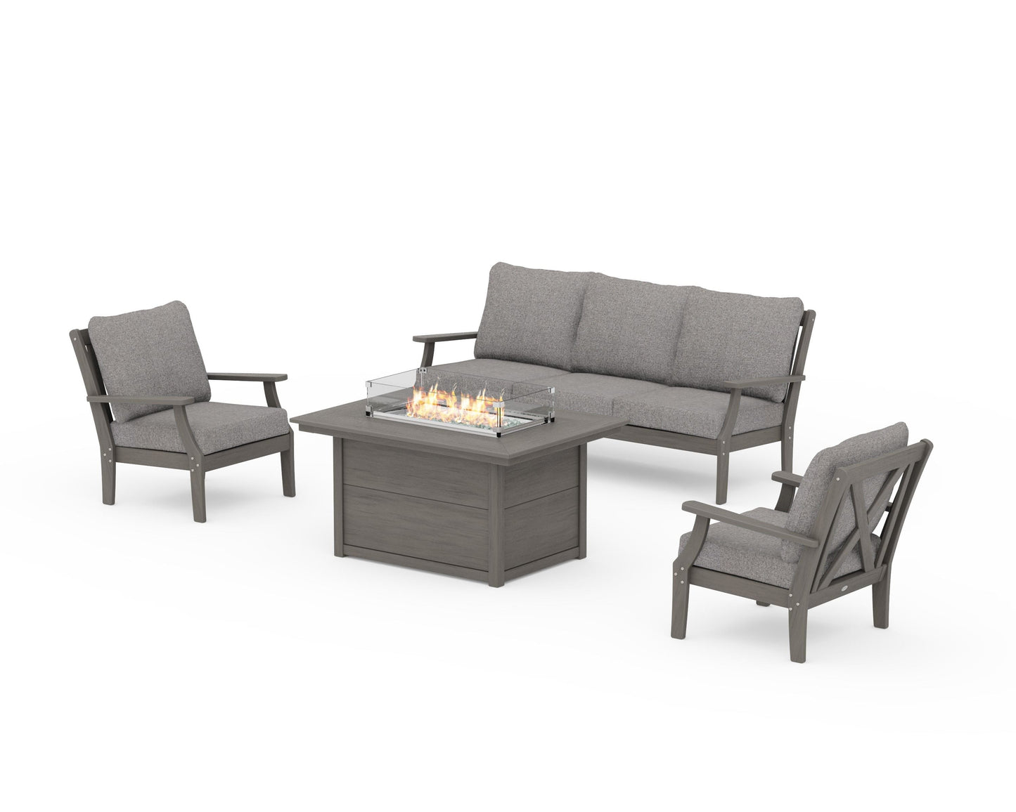 Braxton Deep Seating Fire Pit Table Set