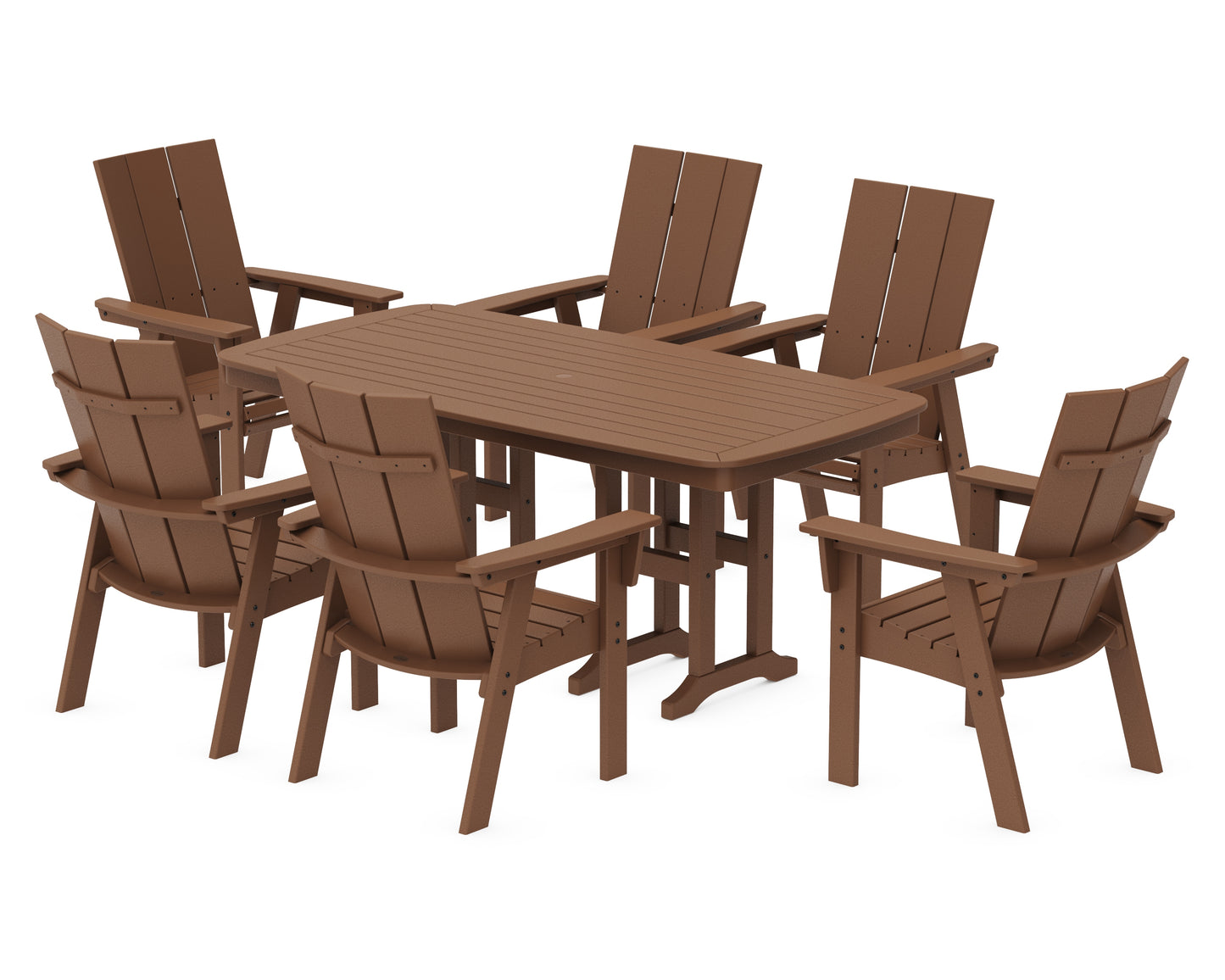 Modern Curveback Adirondack 7-Piece Dining Set