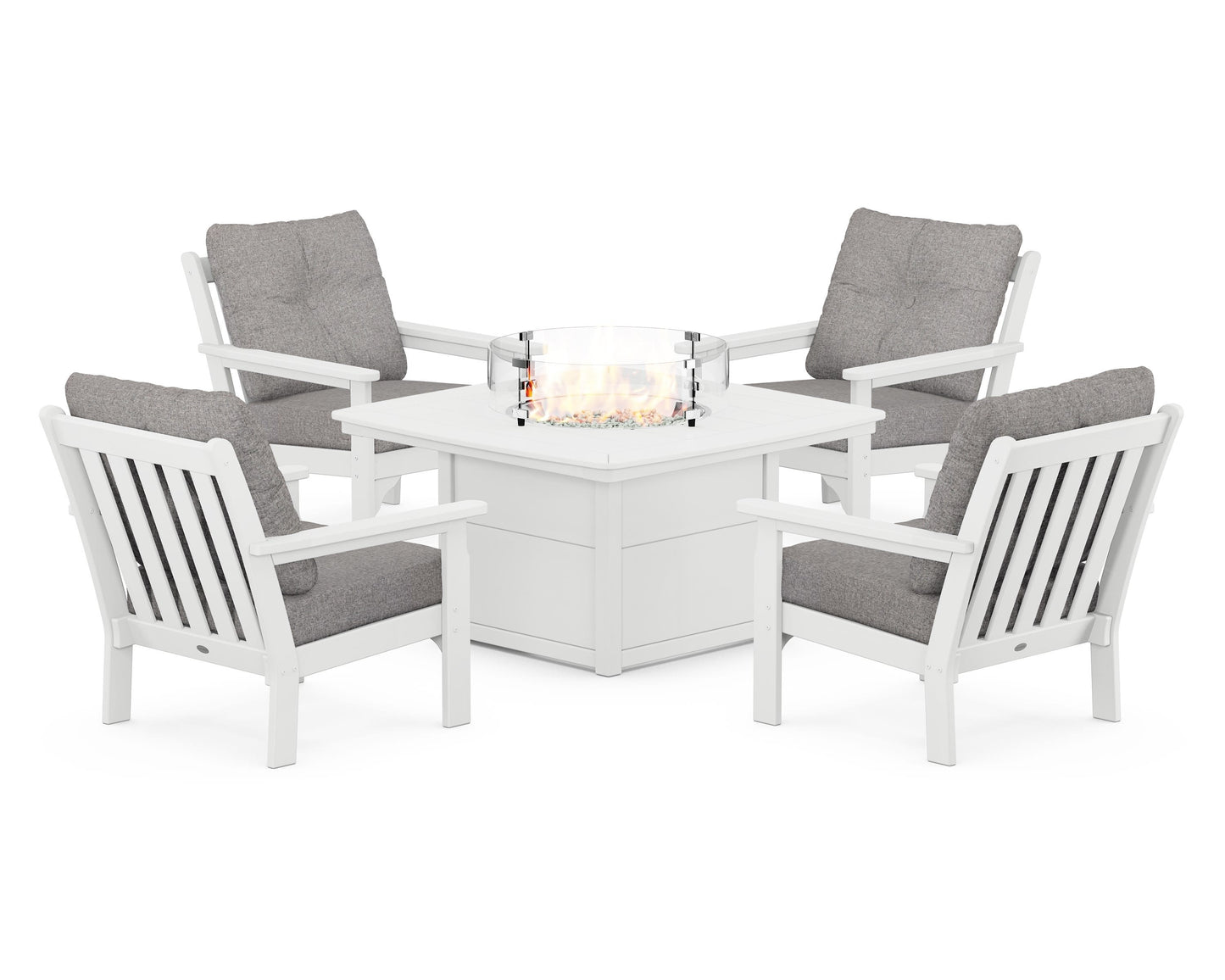 Vineyard 5-Piece Conversation Set with Fire Pit Table