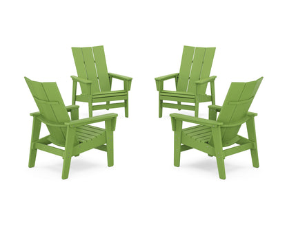 4-Piece Modern Grand Upright Adirondack Chair Conversation Set