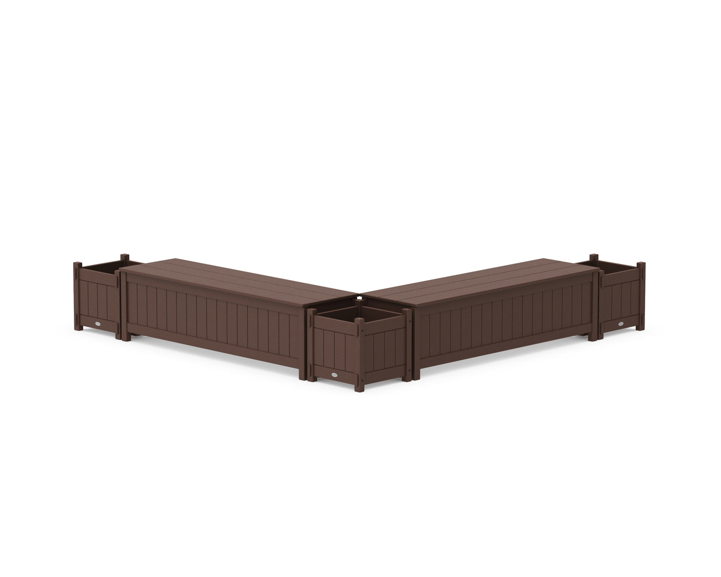 60" Vineyard L- Shaped Planter Storage Bench Corner Set