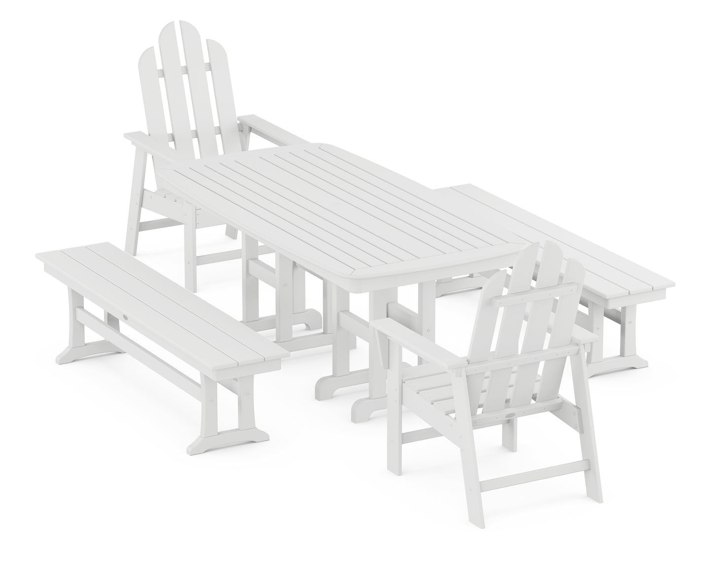 Long Island 5-Piece Dining Set with Benches