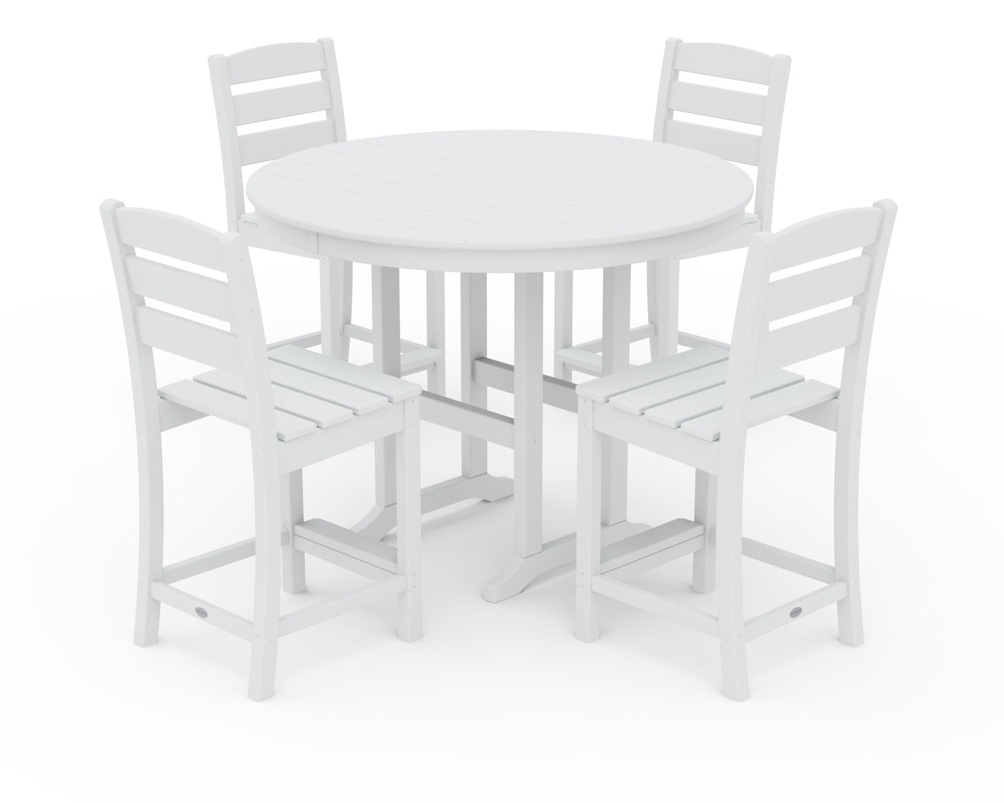 Lakeside 5-Piece Farmhouse Round Side Chair Counter  Set
