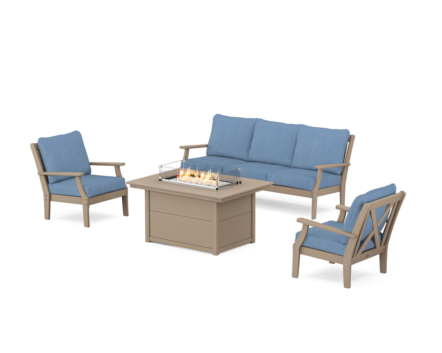 Braxton Deep Seating Fire Pit Table Set