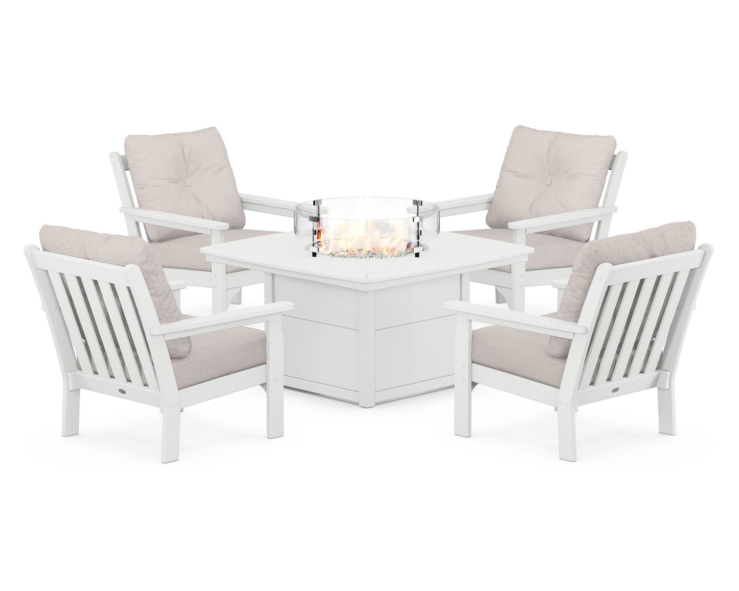 Vineyard 5-Piece Conversation Set with Fire Pit Table