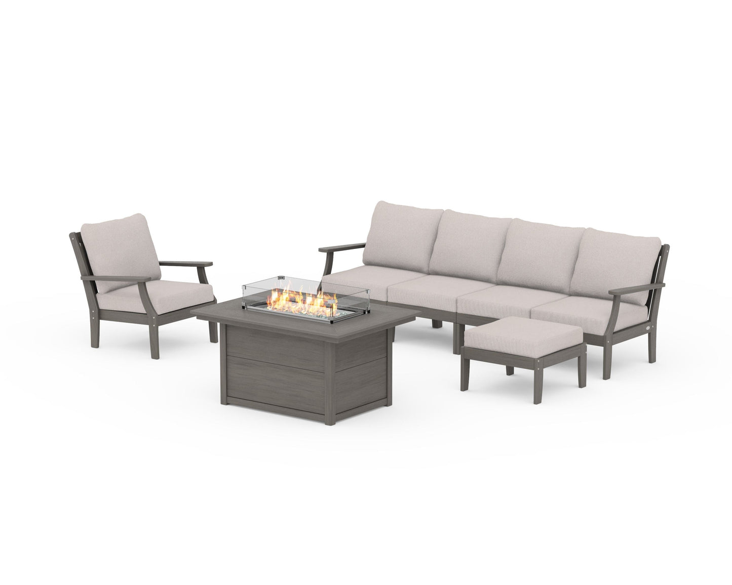 Braxton Sectional Lounge and Fire Pit Set
