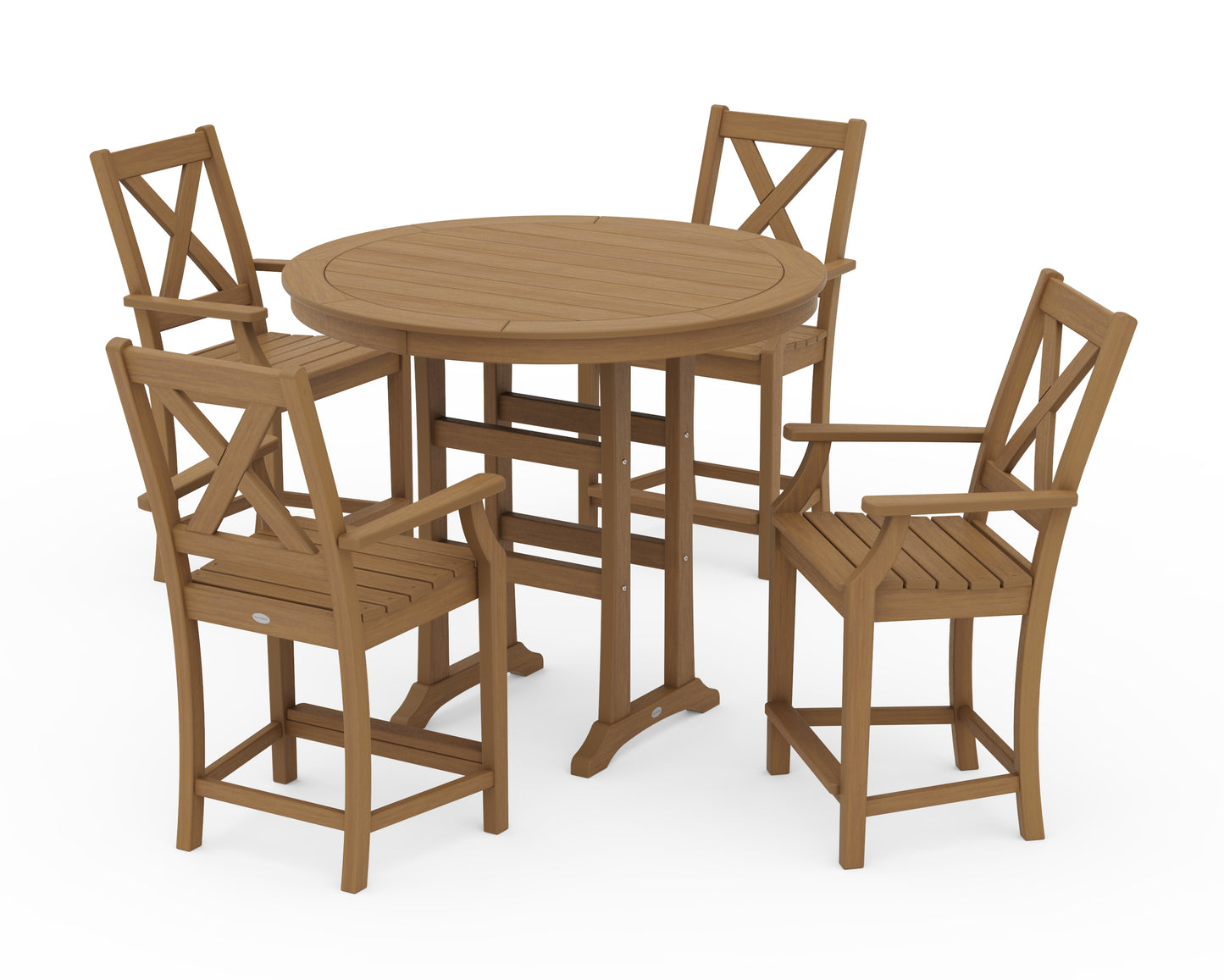Braxton 5-Piece Nautical Trestle Arm Chair Counter Set