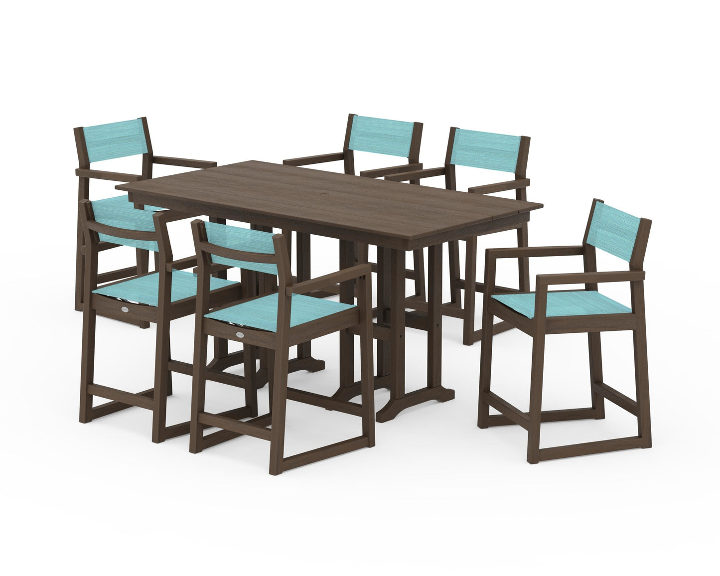 EDGE Sling Arm Chair 7-Piece Farmhouse Counter Set