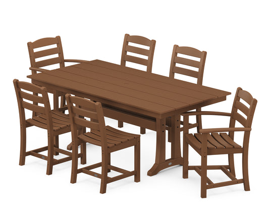 La Casa Cafe 7-Piece Farmhouse Dining Set with Trestle Legs