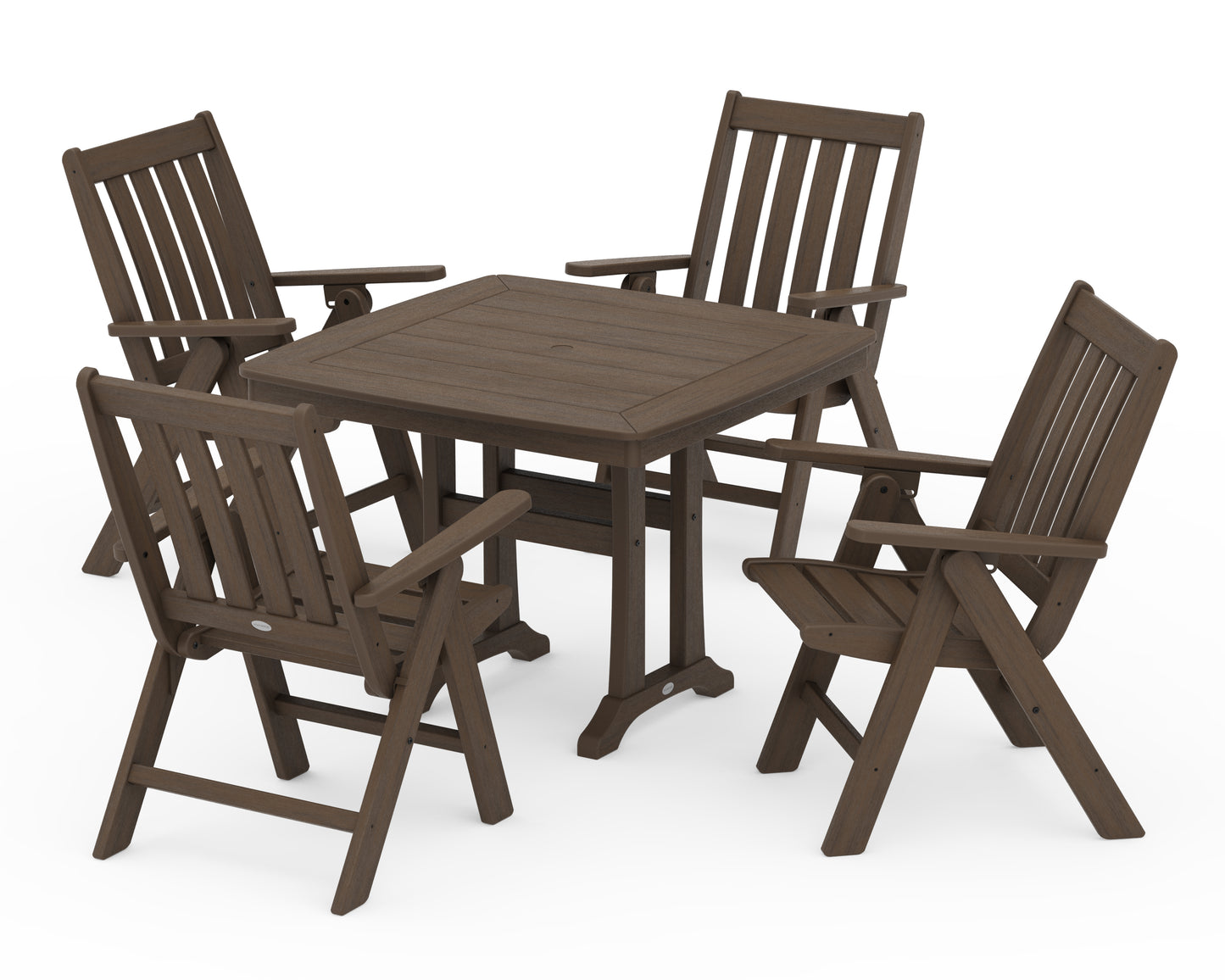 Vineyard Folding 5-Piece Dining Set with Trestle Legs