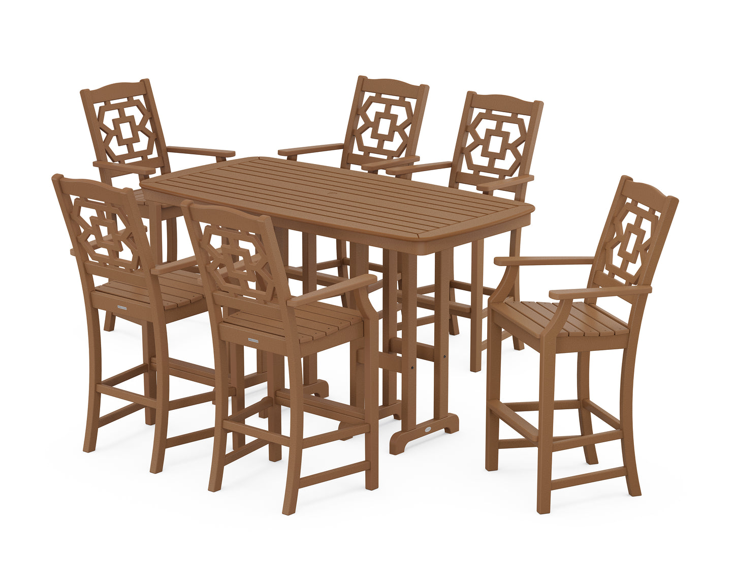 Chinoiserie Arm Chair 7-Piece Bar Set