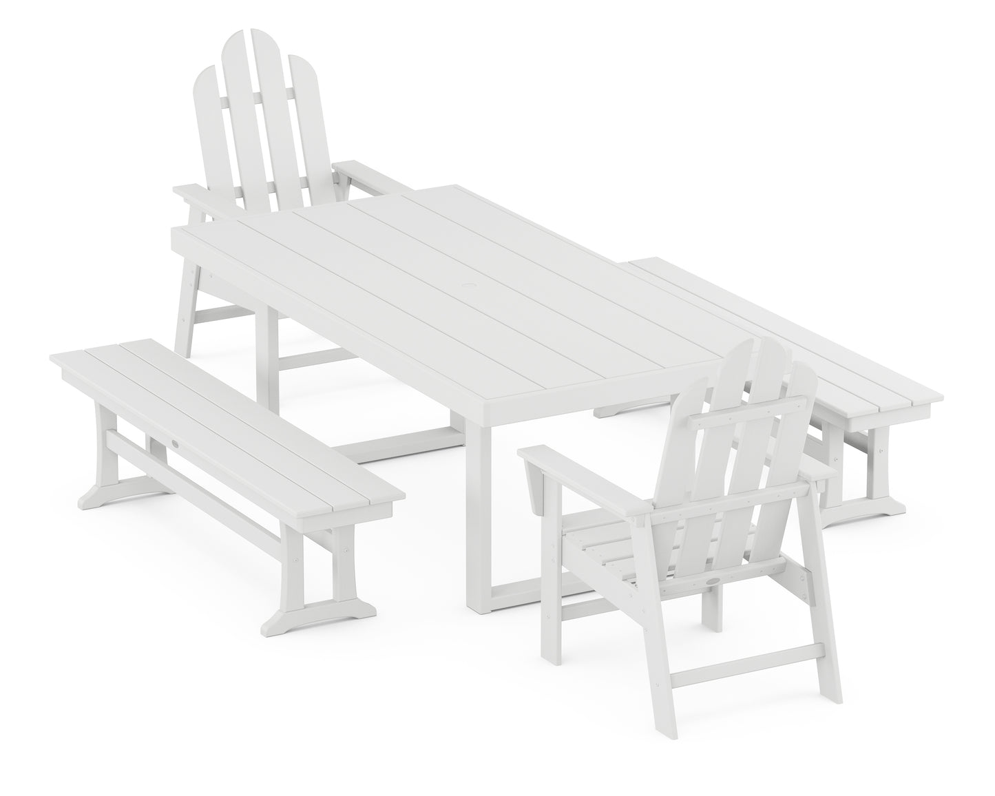 Long Island 5-Piece Dining Set with Benches