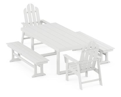 Long Island 5-Piece Dining Set with Benches