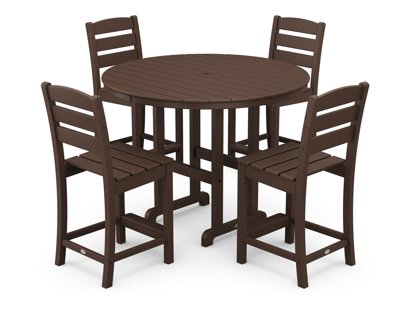 Lakeside 5-Piece Farmhouse Round Side Chair Counter  Set