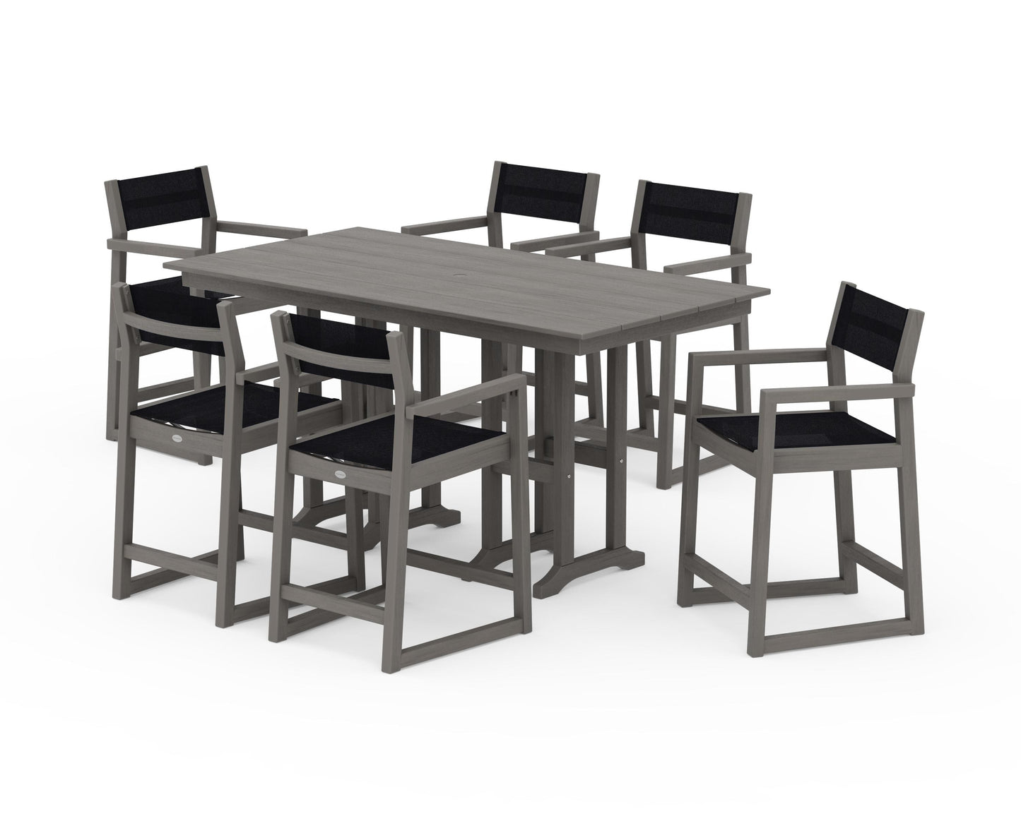 EDGE Sling Arm Chair 7-Piece Farmhouse Counter Set